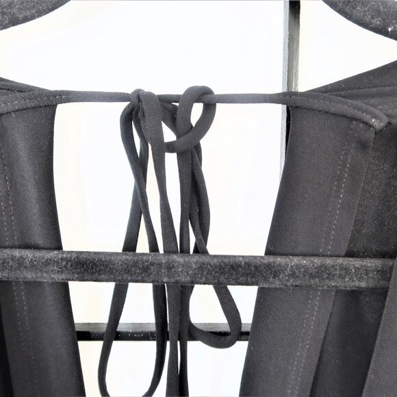 BCBGeneration Black V Neck Tie Love Sleeve Leotard Size Medium - Picture 7 of 9